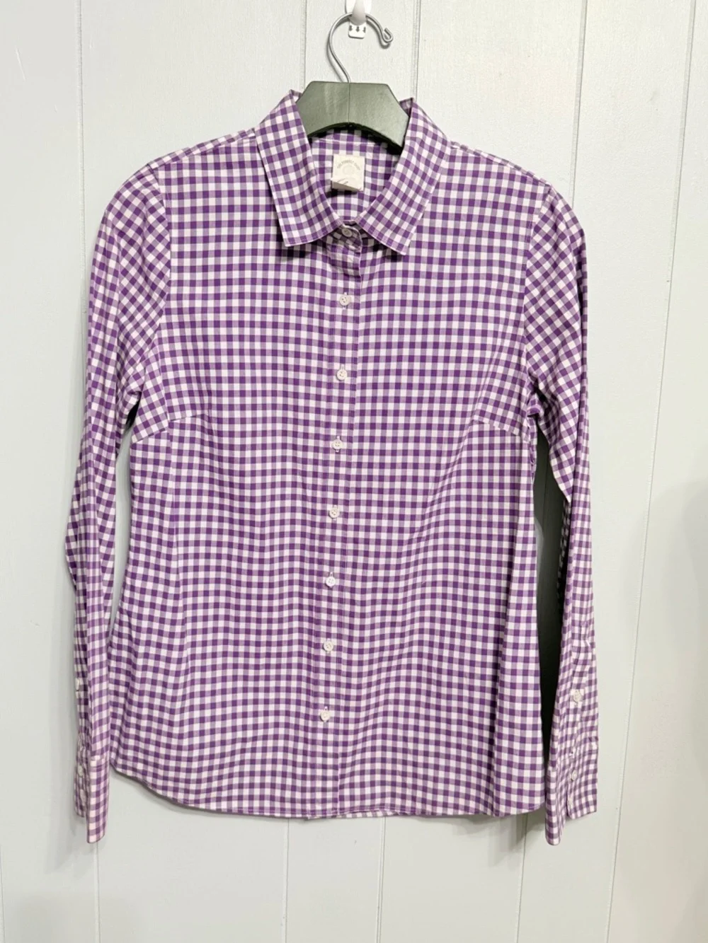 #16)  J. Crew Purple Gingham Button-Down Shirt